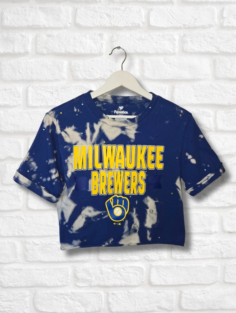Milwaukee Brewers Crop Top W/Rhinestones